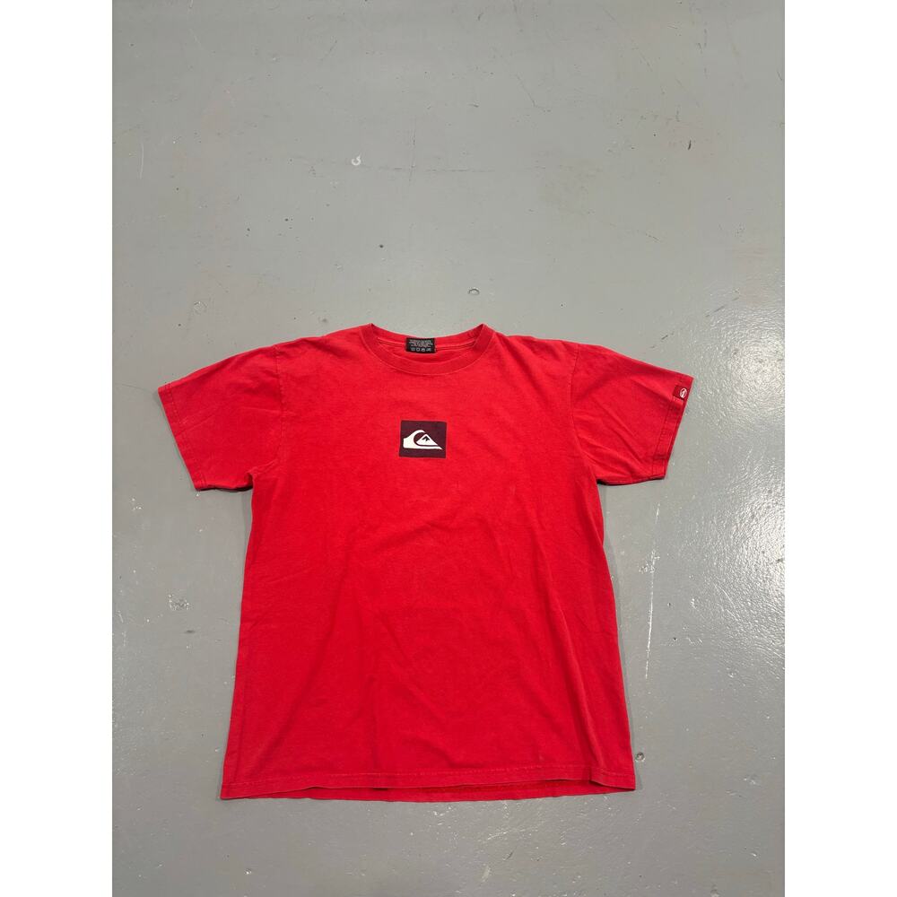 Vintage Quiksilver Shirt Large Red Y2K Center Logo Surf Boardriding Co